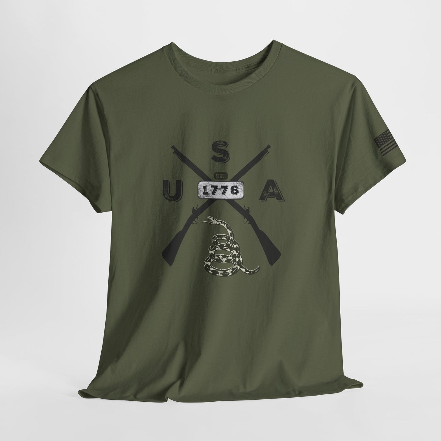 Patriotic Unisex T-Shirt - Gadsen USA Design *Blk