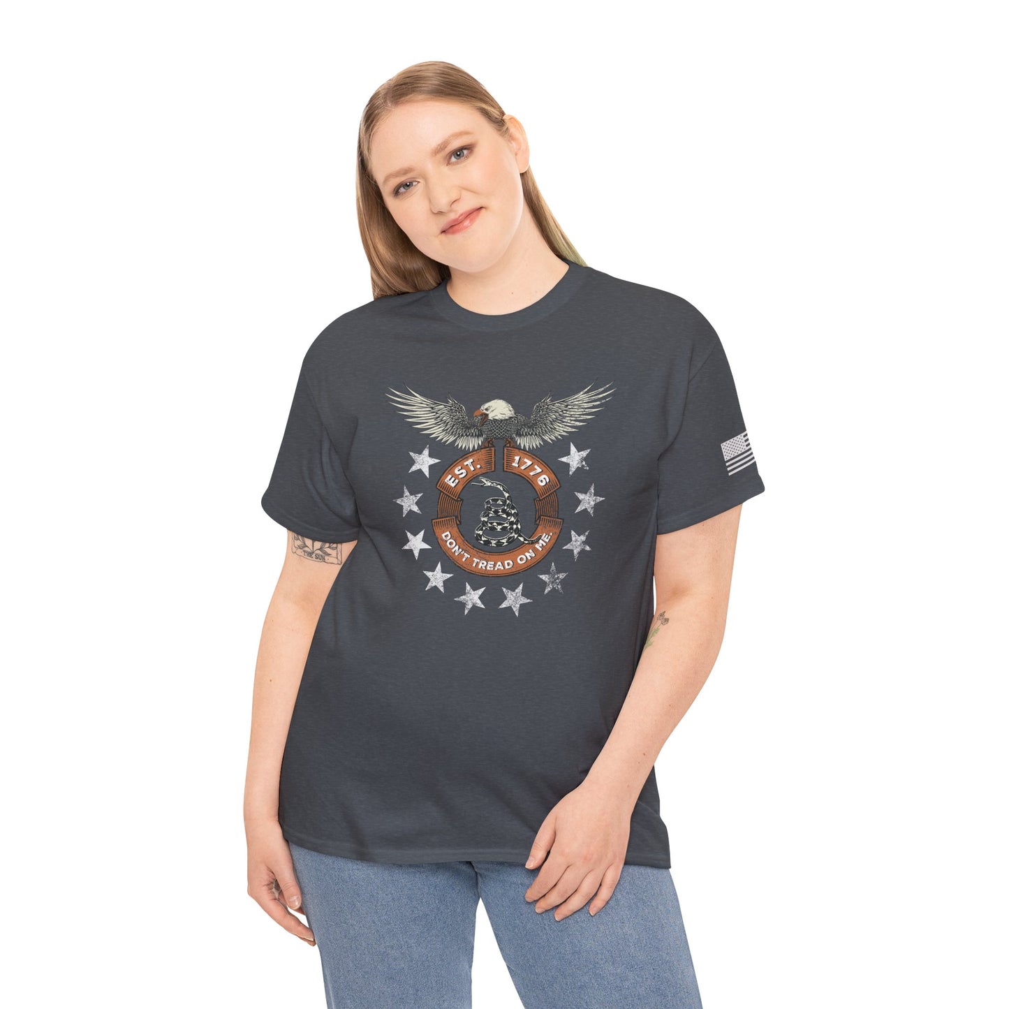 Patriotic Unisex T-Shirt - Screaming Eagle Gadsen Snake USA Design