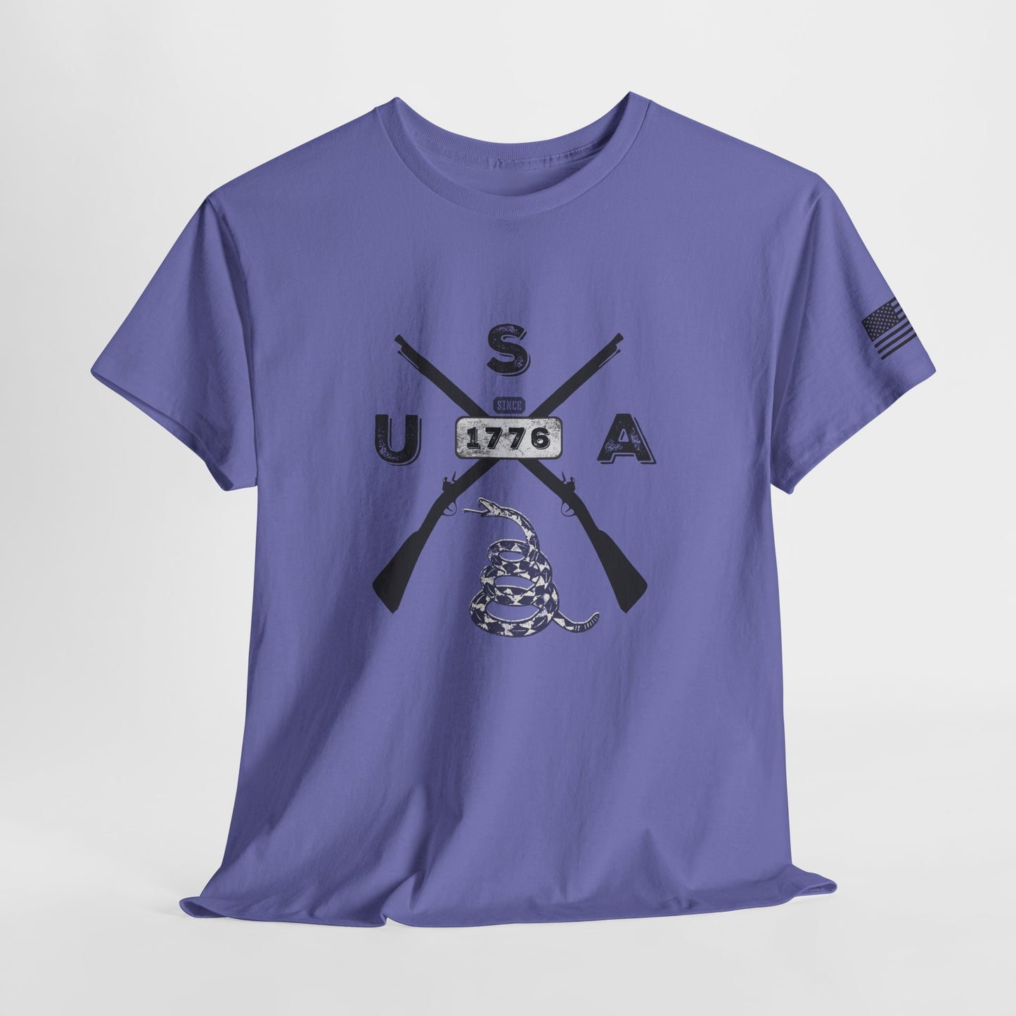 Patriotic Unisex T-Shirt - Gadsen USA Design *Blk