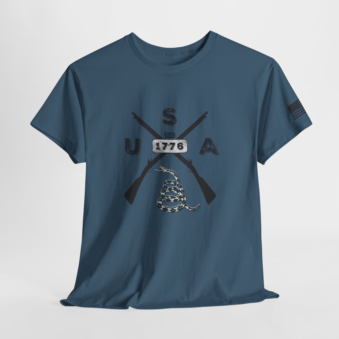 Patriotic Unisex T-Shirt - Gadsen USA Design *Blk