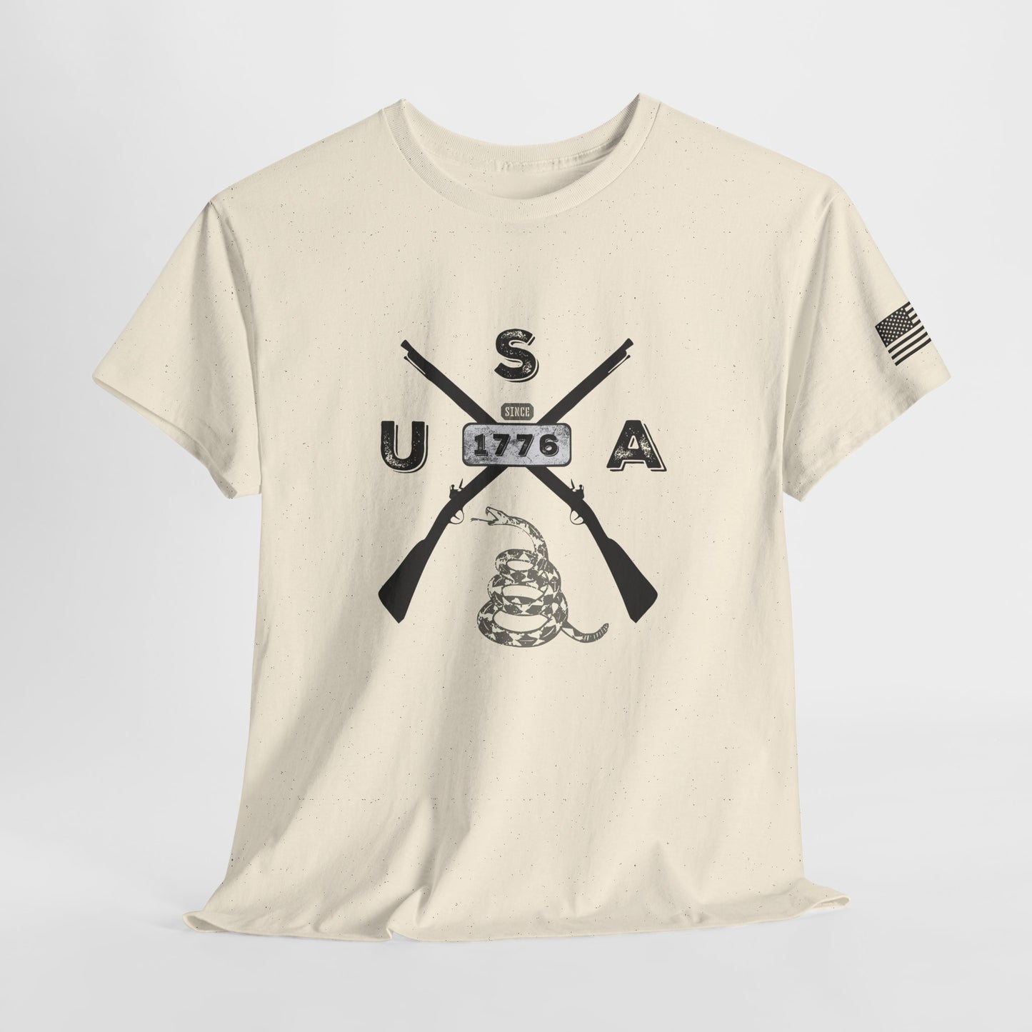 Patriotic Unisex T-Shirt - Gadsen USA Design *Blk