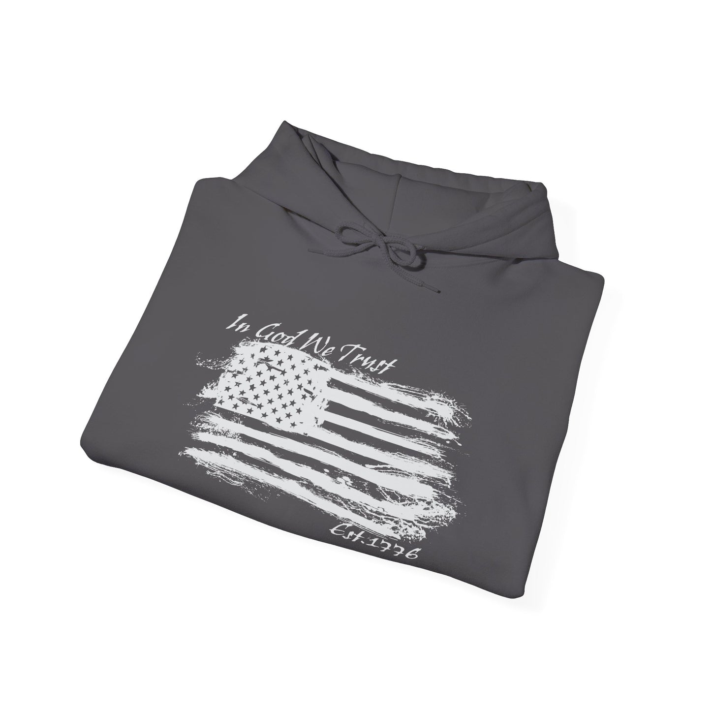 Patriotic "In God We Trust - 1776" Hooded Unisex Sweatshirt *Wht