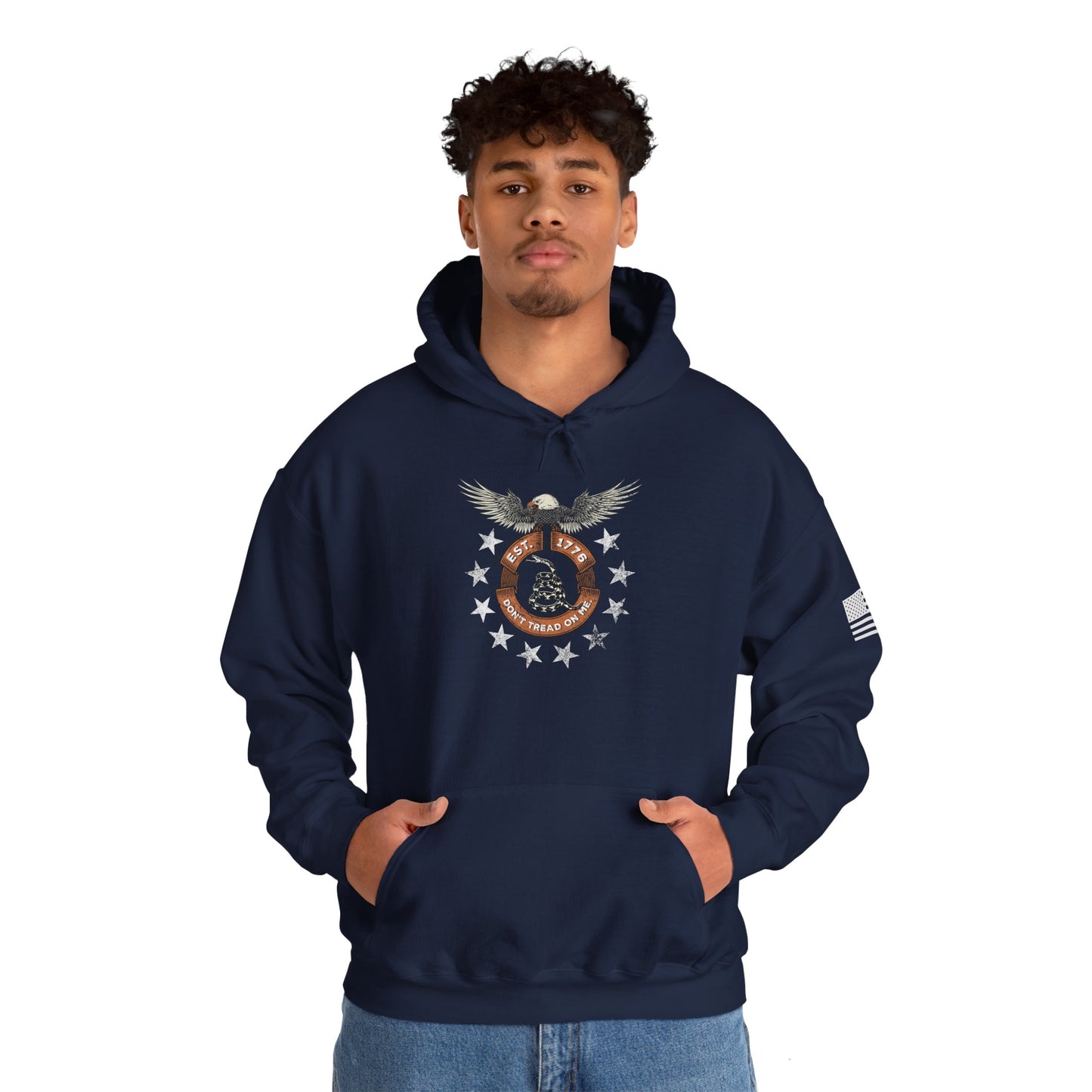 Patriotic Unisex Sweatshirt - Screaming Eagle Gadsen Snake USA Design