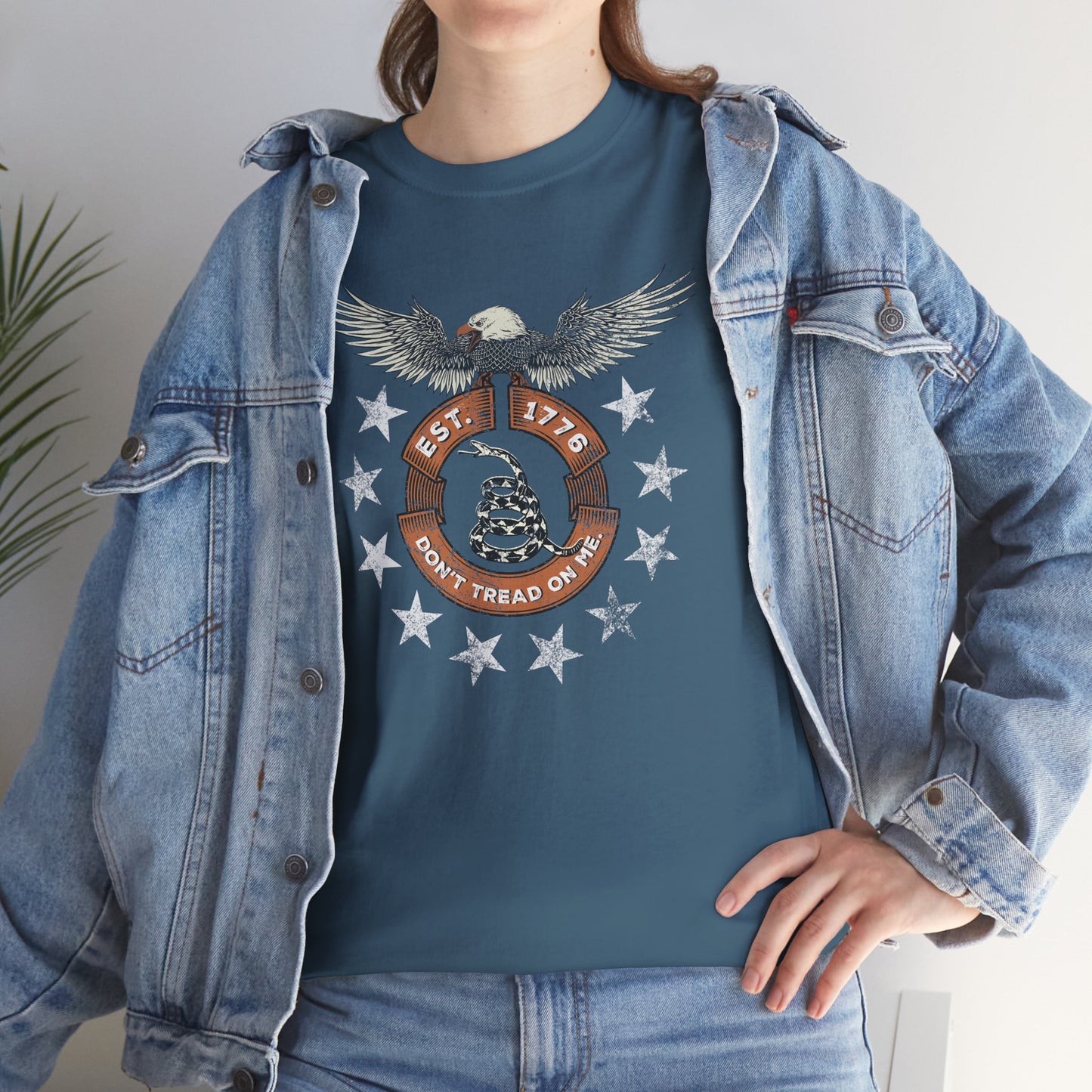 Patriotic Unisex T-Shirt - Screaming Eagle Gadsen Snake USA Design