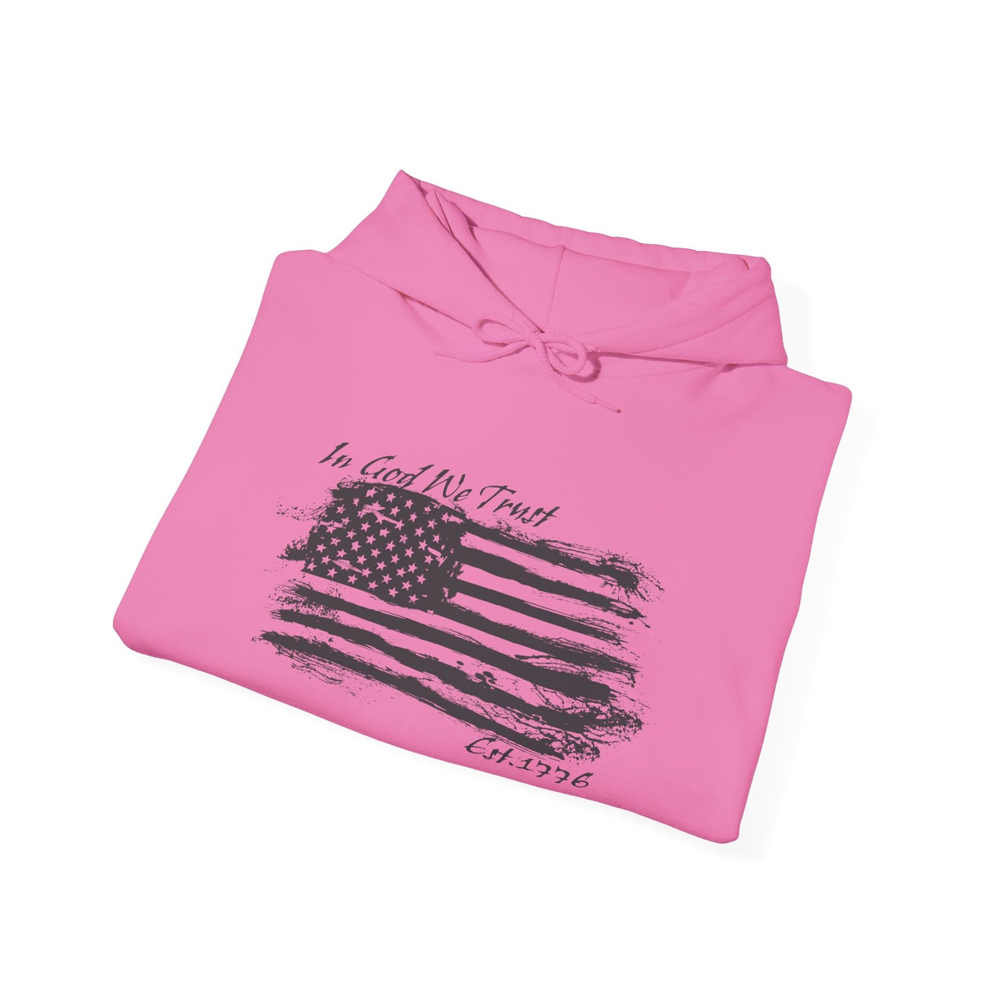 Patriotic "In God We Trust - 1776" Hooded Unisex Sweatshirt *Blk
