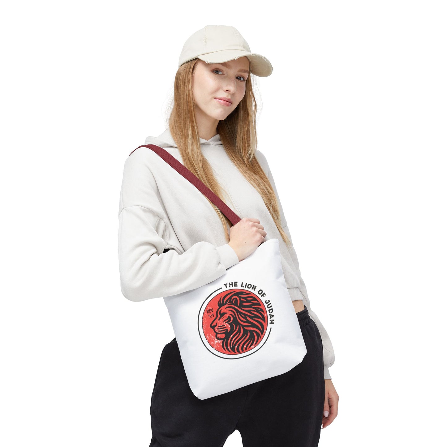 Faith Tote Bag - Romans 5:5 "The Lion of Judah" Design