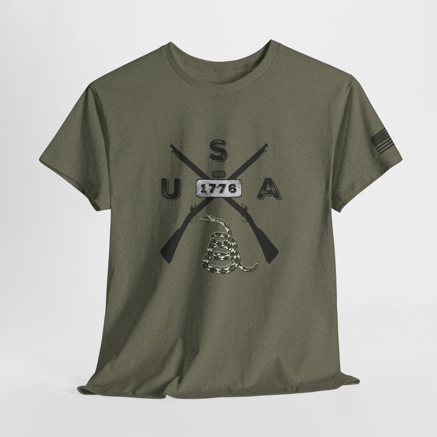Patriotic Unisex T-Shirt - Gadsen USA Design *Blk
