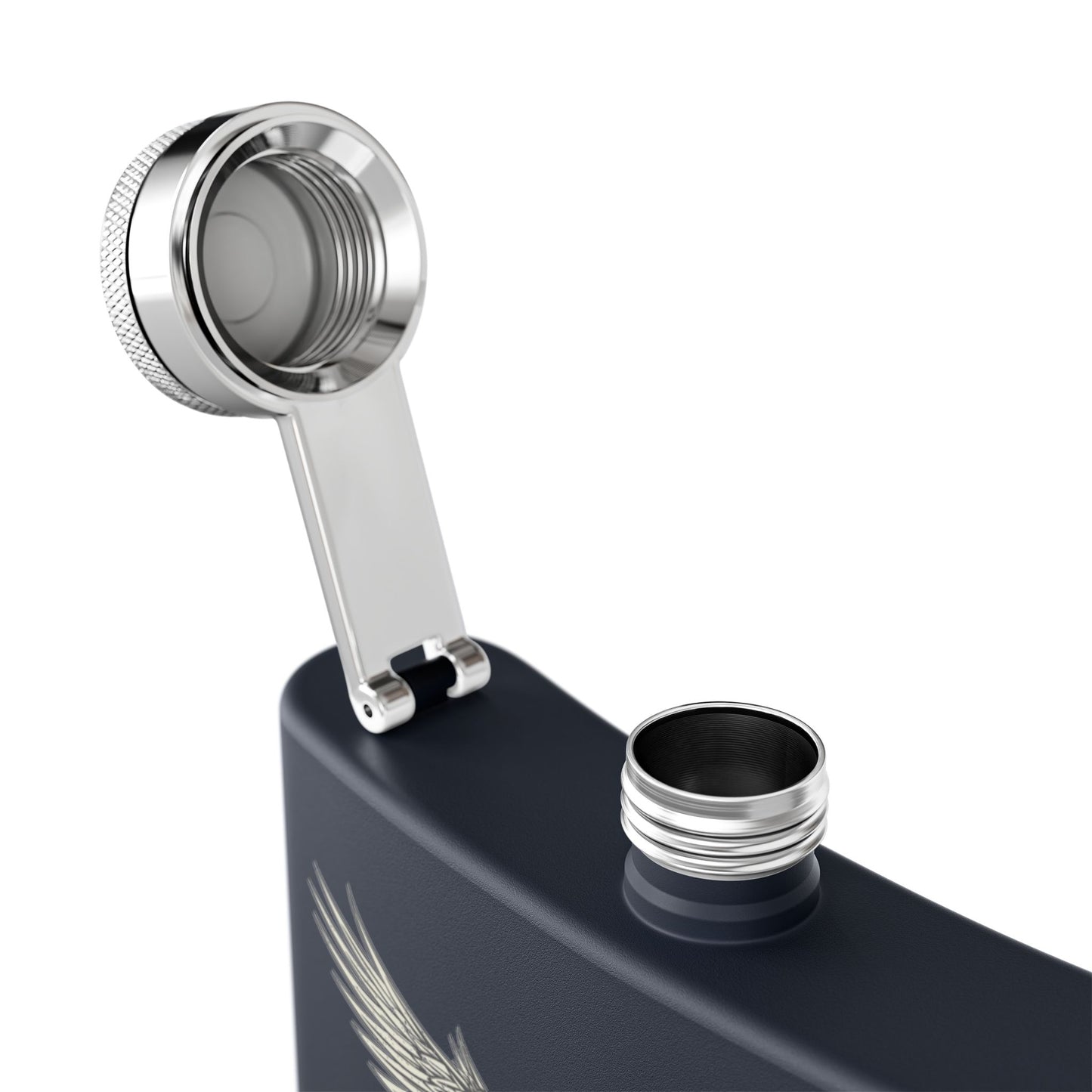 Patriotic Stainless Steel Flask - Screaming Eagle Gadsen Snake USA Design *Blu