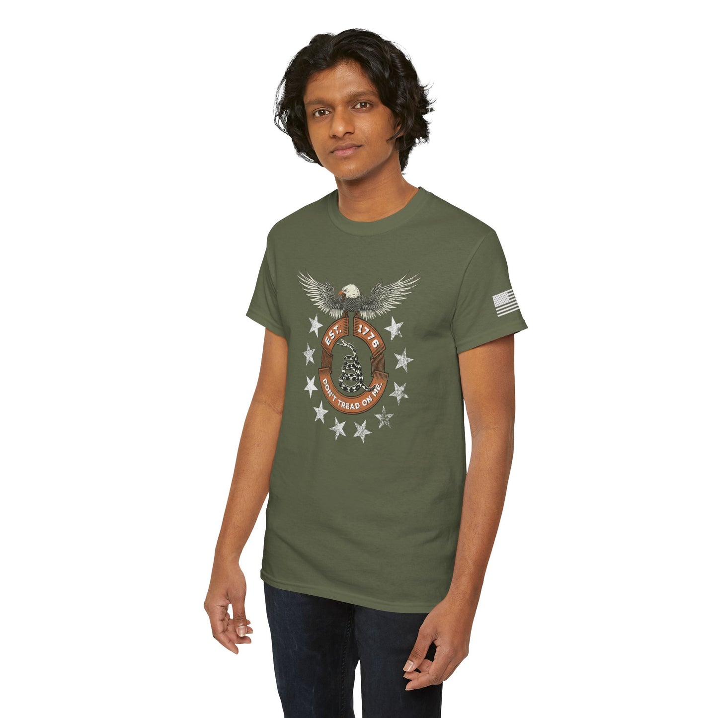 Patriotic Unisex T-Shirt - Screaming Eagle Gadsen Snake USA Design