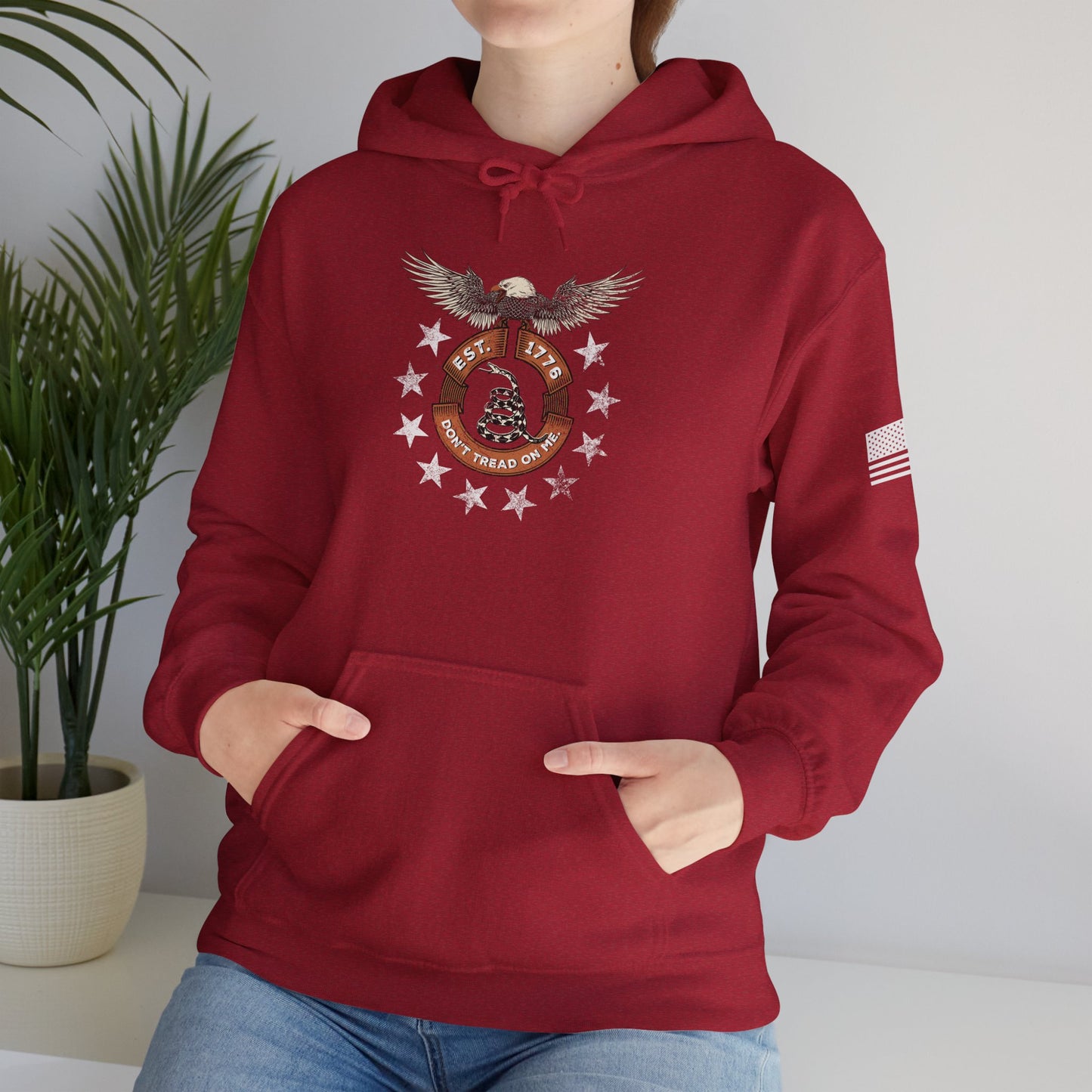 Patriotic Unisex Sweatshirt - Screaming Eagle Gadsen Snake USA Design