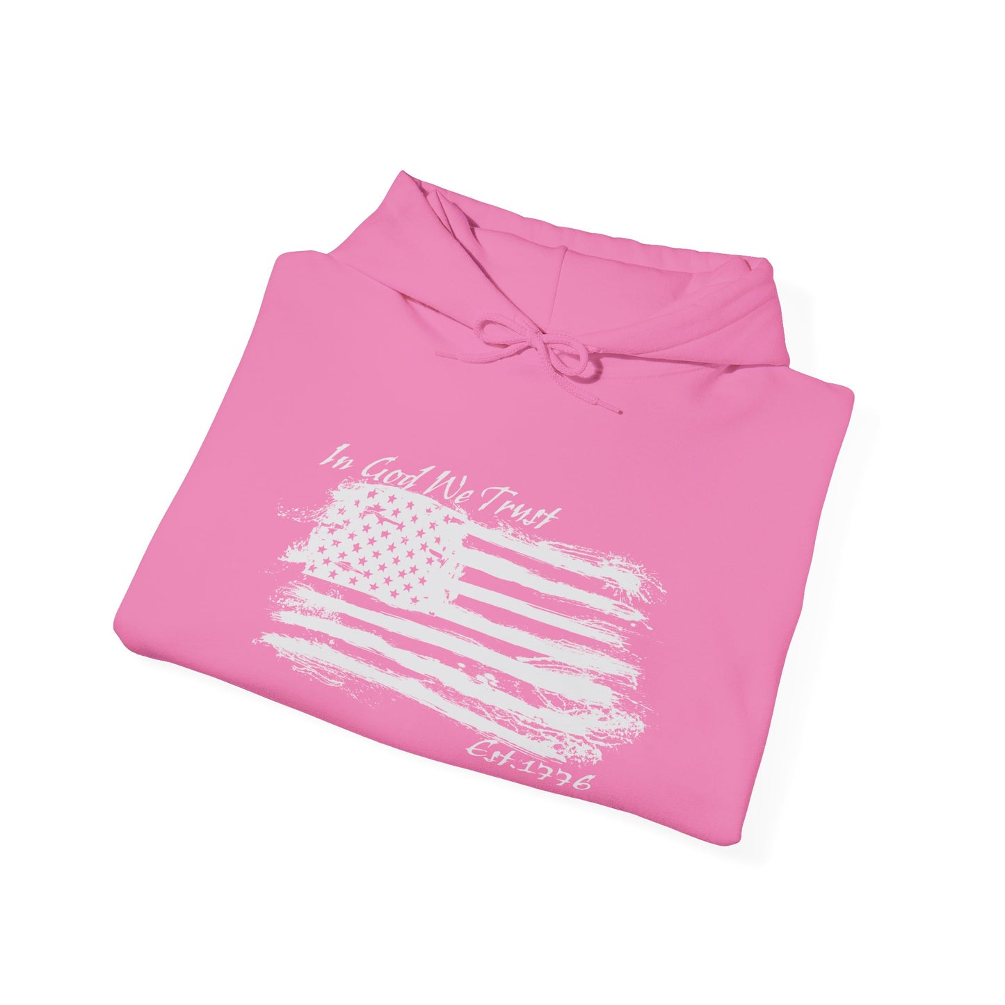 Patriotic "In God We Trust - 1776" Hooded Unisex Sweatshirt *Wht