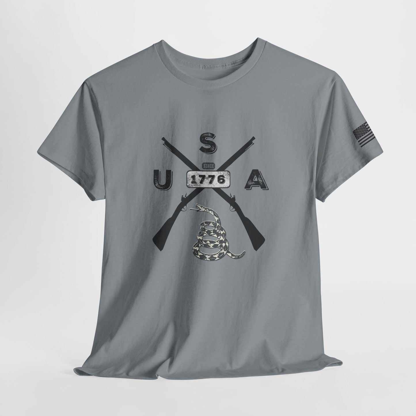 Patriotic Unisex T-Shirt - Gadsen USA Design *Blk