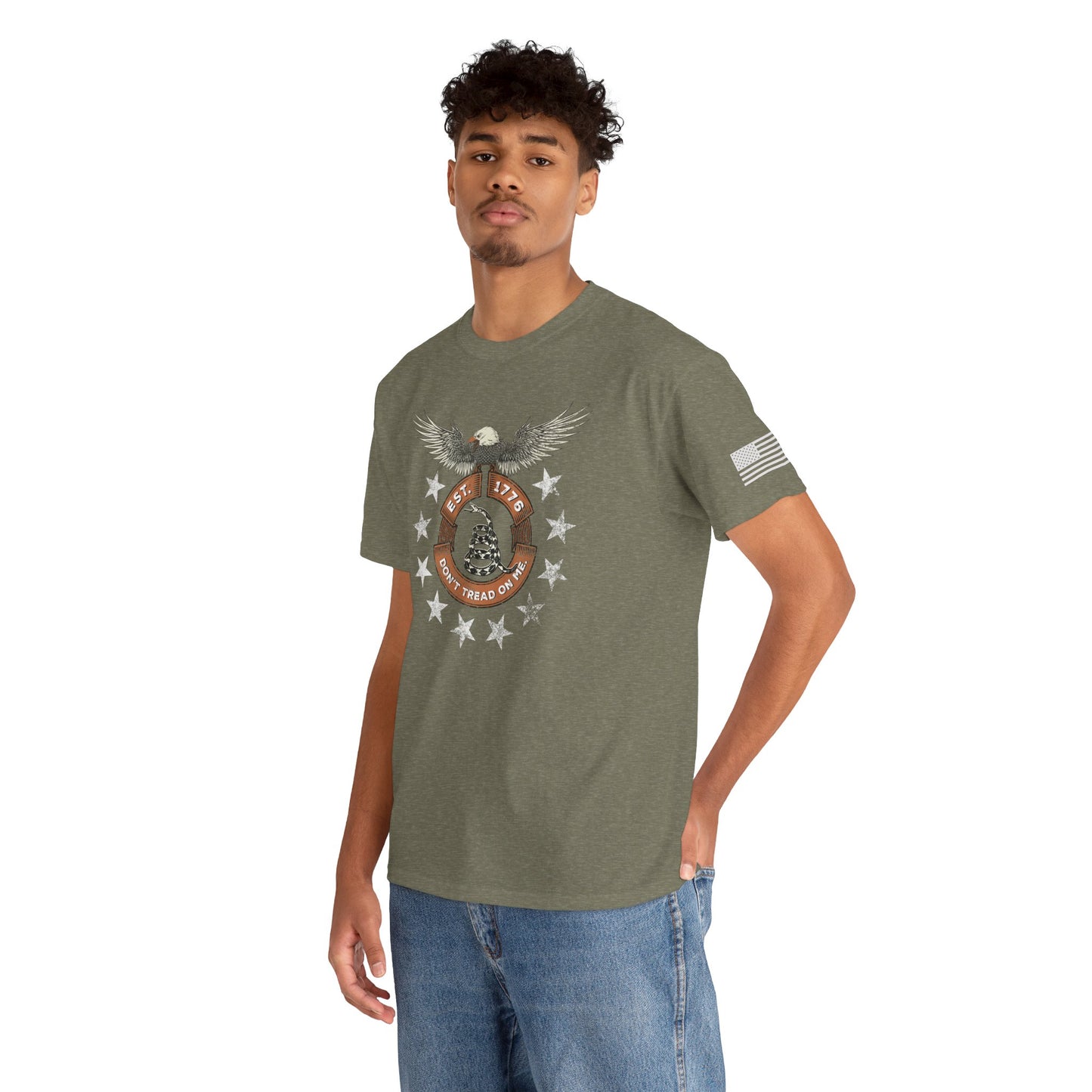 Patriotic Unisex T-Shirt - Screaming Eagle Gadsen Snake USA Design