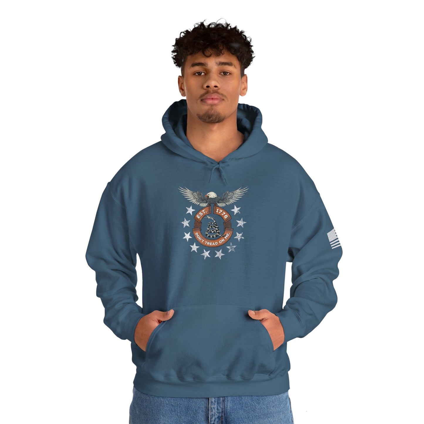 Patriotic Unisex Sweatshirt - Screaming Eagle Gadsen Snake USA Design