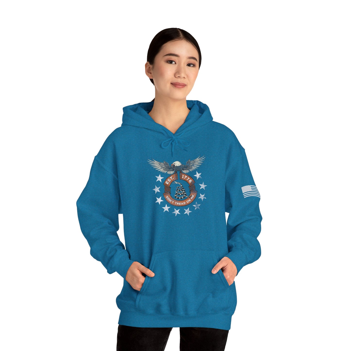 Patriotic Unisex Sweatshirt - Screaming Eagle Gadsen Snake USA Design
