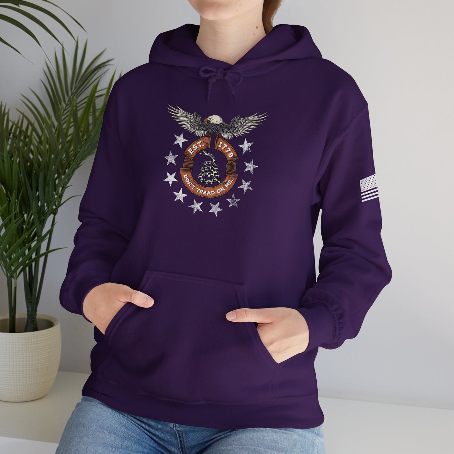 Patriotic Unisex Sweatshirt - Screaming Eagle Gadsen Snake USA Design