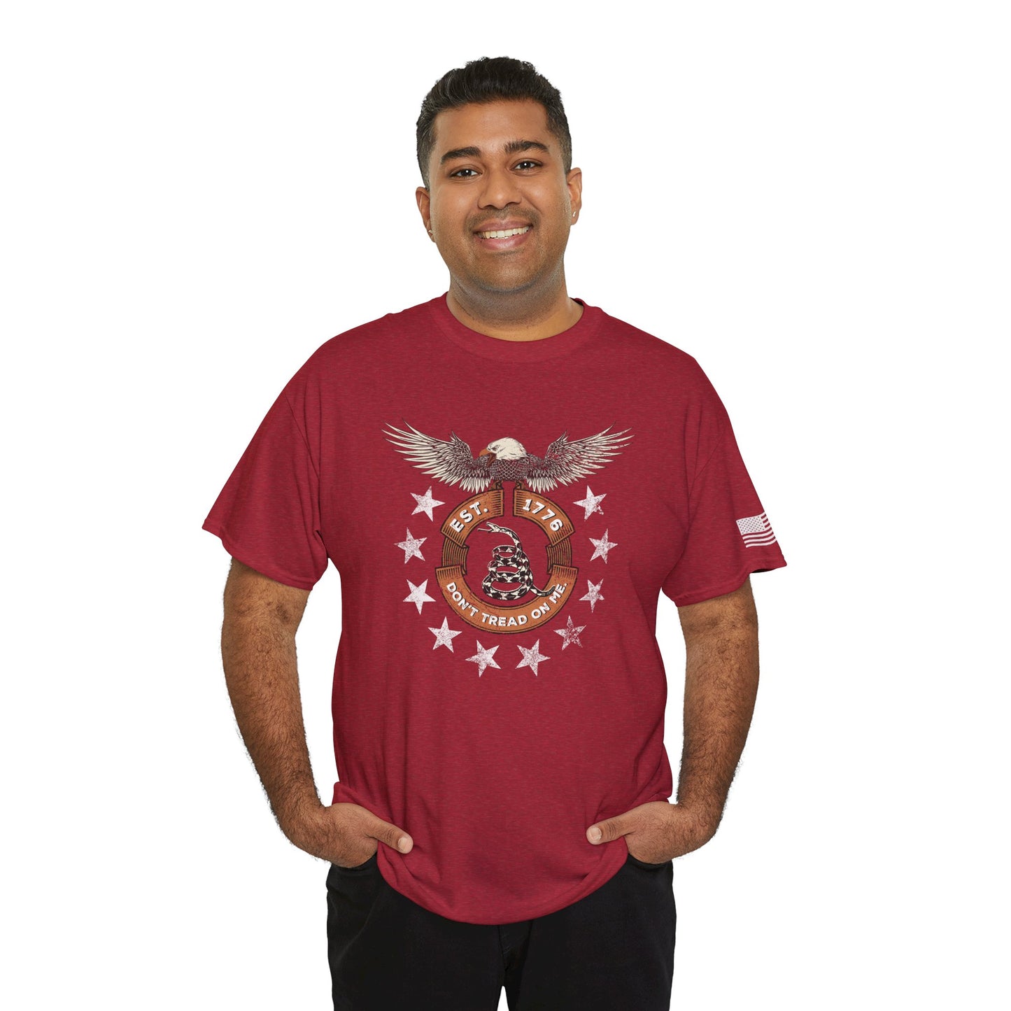Patriotic Unisex T-Shirt - Screaming Eagle Gadsen Snake USA Design