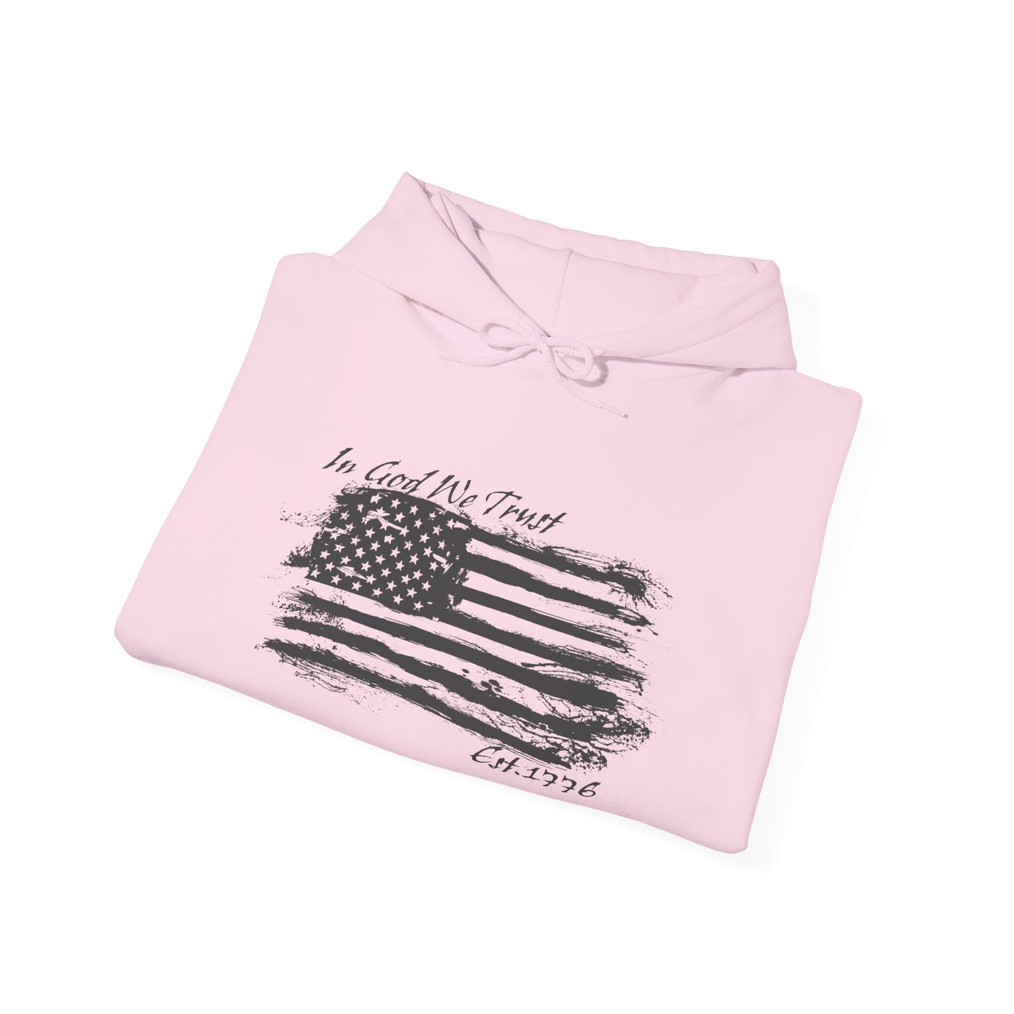 Patriotic "In God We Trust - 1776" Hooded Unisex Sweatshirt *Blk