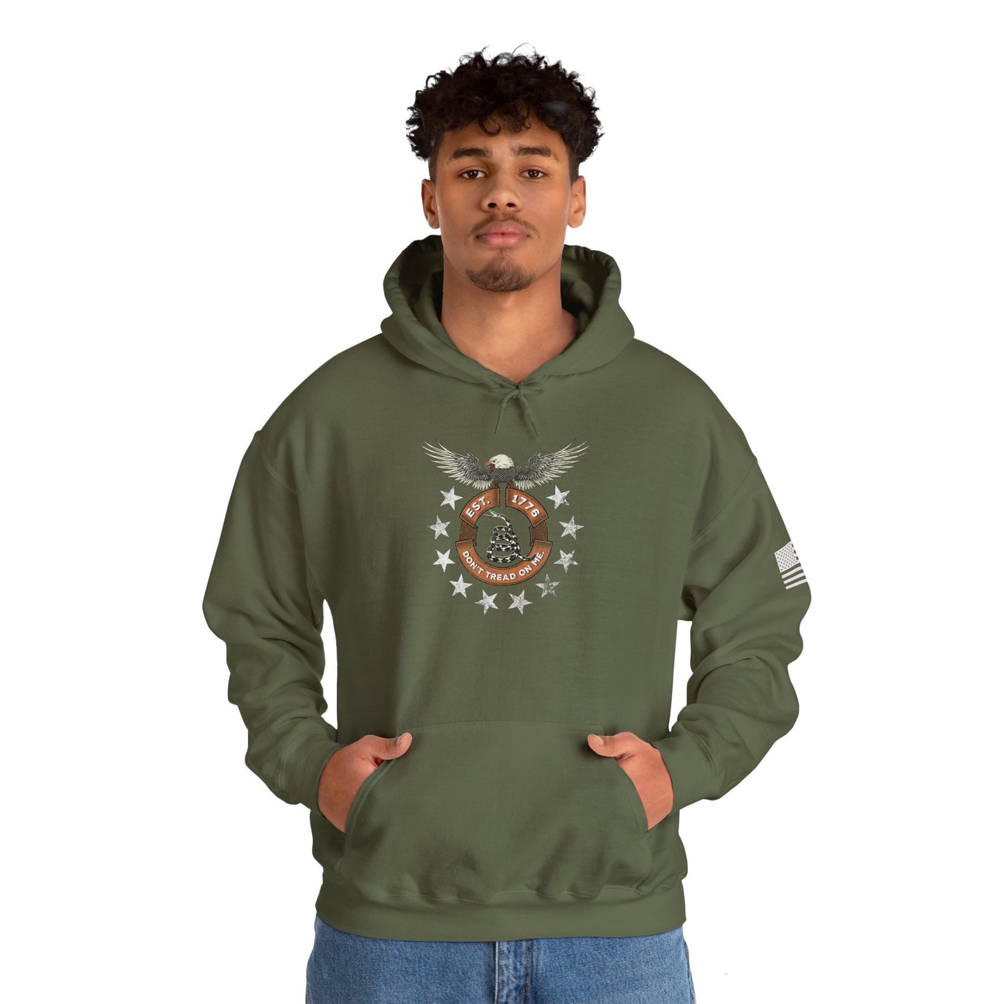 Patriotic Unisex Sweatshirt - Screaming Eagle Gadsen Snake USA Design