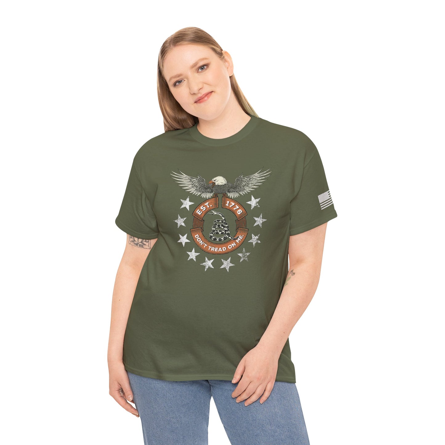 Patriotic Unisex T-Shirt - Screaming Eagle Gadsen Snake USA Design